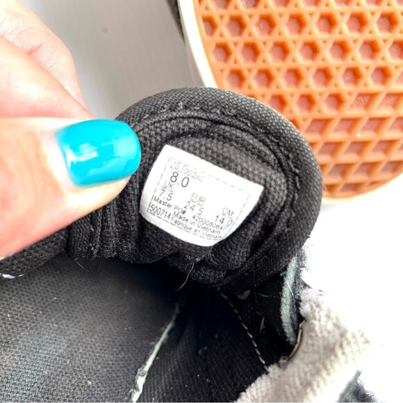 VANS Old Skool Floral Sneakers Toddler Size 1 Black Velcro Retro Skater Suede - Picture 9 of 9